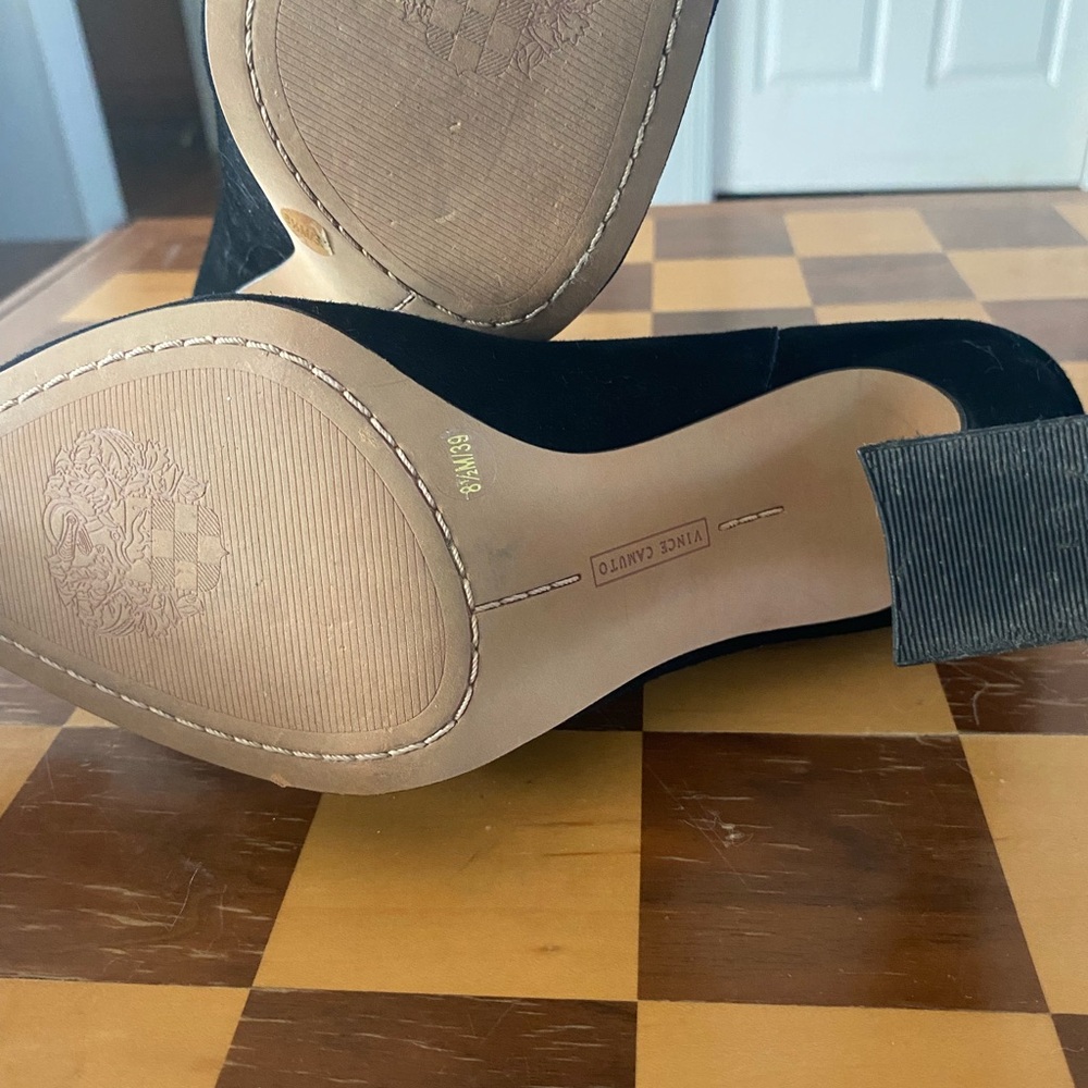 Vince Camuto Black Suede Heels - Picture 8 of 9